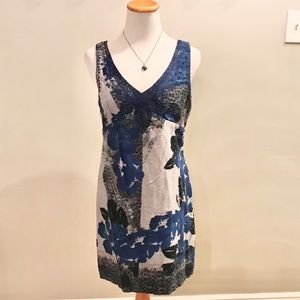 Free People Tones of Blue Embroidery Accents Sz 8